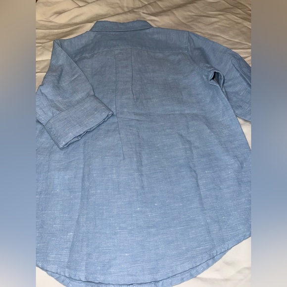 Janie and Jack Light Blue Casual Button Down Shirt - Picture 6 of 7